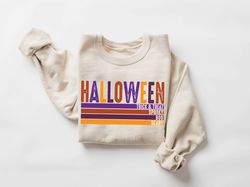 Halloween Trick or Treat Vintage Sweatshirt, Halloween Women Top, Halloween Sweatshirt Pumpkin Cat, Pumpkin Spice Sweats