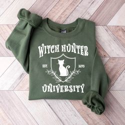 Halloween Witch Hunter  Sweatshirt, Witchy Shirt, Black Cat Shirt, Hocus Pocus Shirt, Sanderson Witches Sweatshirt, Retr