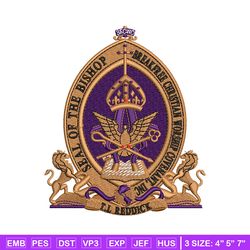 Bishop Seal Logo embroidery design, logo embroidery, Embroidery file, logo design, logo shirt, Instant download.
