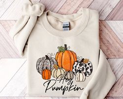 Hey Pumpkin Sweatshirt, Halloween Sweatshirt, Halloween Sweater, 2023 Halloween, Retro Spooky Season, Pumpkin Sweatshirt