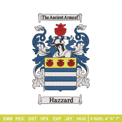 Hazard Family Crest Logo embroidery design, logo embroidery, logo design, Embroidery file, logo shirt, Instant download.