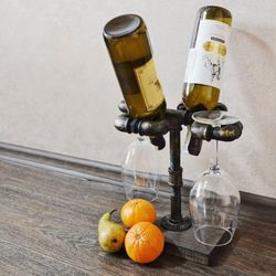 KitchenNi Baru: Mini Wine & Glass Bar on Stand - Stylish Bottle Stand and Decor Delight