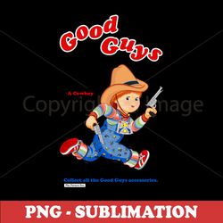 cowboy png sublimation digital download file - playful chucky for good guys - perfect for childs play - instant delivery