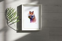 Hamster Print, Cute Hamster Poster, Watercolor Prints Art, Nursery Decor, A4 Print