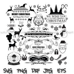 Black Christmas label bundle, Christmas bundle svg, funny xmas svg, merry christmas svg, cricut, Instantdownload