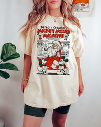 Vintage Disney Christmas Mickey Mouse Magazine shirt, Detroit Creamery Walt Disney shirt, Disneyland Christmas Holiday s