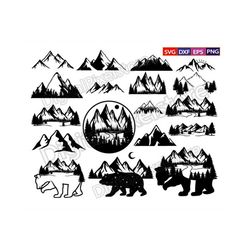 Mountain Svg Bundle,Mountain SVG,Mountain Forest Svg,Svg File For Cricut,Mountain Silhouette Svg,Mountain Vector,Png,Eps