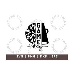 Game Day Svg, Cheer Svg, Cheerleader Svg, Football Game cut file and Sublimation Png, Game Day Cheer Svg Png Dxf Eps