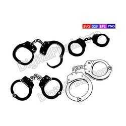Police handcuffs svg,handcuff svg,handcuff outline,handcuffs png,Handcuff Vector,Silhouette,Cricut file,Clipart,Eps,Dxf,