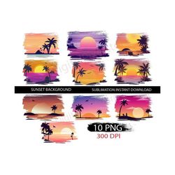 Sunset PNG Bundle,Sunset background clipart PNG, Sublimation sunset png files,digital download,file for sublimation prin