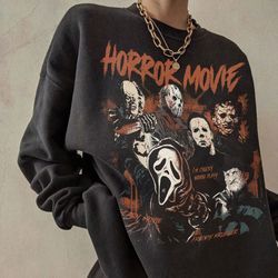Vintage Halloween Horror Movie Sweatshirt, Scream Sweatshirt, Michael Myers Halloween Sweatshirt, Halloween Horror Movie