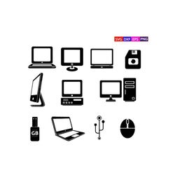 Computer SVG,Computer SVG Bundle,Laptop SVG,Computer Clipart,Computer cut file,Computer Silhouette,Files for Cricut,Comp