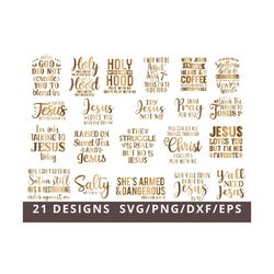 Funny Christian Svg Bundle, Sarcastic Svg Bundle, Bible Svg, Holy with a Hint of Hood Svg, Coffee and Jesus Svg