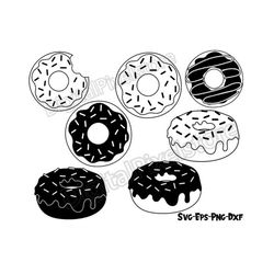 Donut Silhouette Svg,Donut Outline SVG,Donut Svg Bundle,Donut Cut File,Donut Clipart,Sweet Treats,Donut Png,Donut Birthd