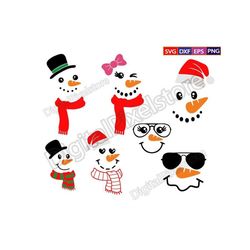Cute Snowman Svg,Snowman Faces Svg,Christmas Snowman svg,Christmas svg, Svg files for Cricut,Silhouette,Png,Vector,INSTA