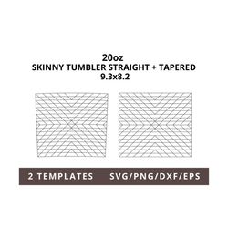 Southwestern Tumbler Template for 20oz Skinny Tumblers SVG DXF PNG cut files, 20 oz Tumbler Template Svg, Tangram Tumble
