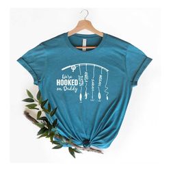 Personalized Fishing Shirt, Hooked on Daddy Tee, Fishing Dad Shirt, Fathers Day Gift, Gift for Fisher Dad, Gift for Husb