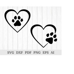 Paw SVG, Dog Love SVG, Paw Heart SVG , Dog Paw svg, Dog Paw Print cutting files, cricut & silhouette, vinyl, dxf, ai, pd