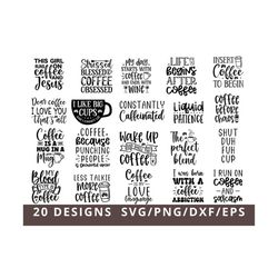 Coffee SVG Bundle, Funny Coffee SVG, Coffee Quotes Svg Png Dxf, Caffeine Queen, Coffee Lovers Svg, Coffee Obsessed, Coff