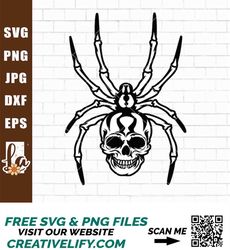 Spider Skull Svg | Scary Skull Svg | Spider Svg | Skull Svg | Skull Shirt | Skull Png | Spider Shirt Svg  | Halloween Sv