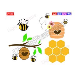 Beehive SVG,Beehive cut file,Cute Bumble bee cutting file,beehive vector,Honey bee Tumbler Silhouette,Beehive Cricut,Bee