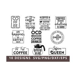 Coffee SVG Bundle, Coffee Quotes SVG, Coffee Lovers Svg, Caffeine Queen, Funny Coffee Svg, Coffee Mug Svg, Coffee mug, C