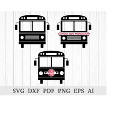 School Bus SVG, School Bus Clipart, Back to School SVG, School Bus Monogram svg, cutting files,cricut & silhouette, dxf,