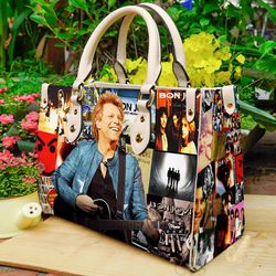 Bon Jovi Leather handBag,Music Leather Bag,Travel handbag