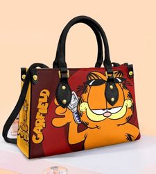 Garfield Leather Handbag, Women Garfield Handbag,3D Garfield Bag