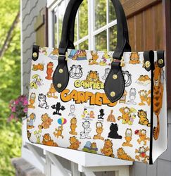 Garfield Leather Handbag, Women Garfield Handbag,3D Garfield Bag