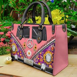 Hippie Handbag, Peace handbag, Hippie Leather Bag