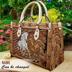 Personalized Horse Leather Handbag ,Tote Bag,  Leather Tote For Women Leather handBag