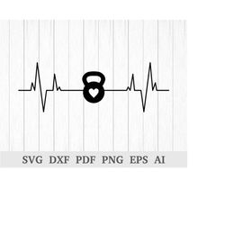 Gym svg, Heartbeat SVG, Heart Pulse Svg, Heart Beat SVG, Music Heart SVG, Kettle bell svg, cricut & silhouette, dxf, ai,