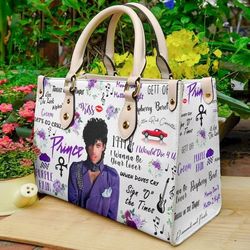 Vintage Priince Purple Leather Handbag,Prince Handbag Love Singer,Music Leather Bag