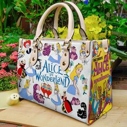Alice in wonderland bag, Alice in wonderland shoulder bag, Alice in wonderland leather bag