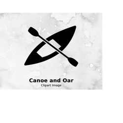 Canoe and Oar Clipart Image, Canoe Clip Art, Boat Clipart, Boating Clipart, Canoe Cartoon