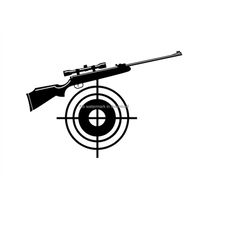 Target Clipart, Target Practice Svg, Gun Clip Art, Bullseye Vector, Bulls Eye Clipart, Gun Clipart, Shooting Cut Files D