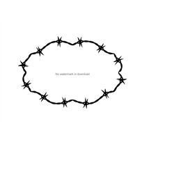 barbed wire frame clipart image, barbed wire frame iron on svg, barbed wire frame files for cutting, barbed wire frame s