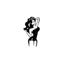 Pin Up 3 Svg Pinup Girl Svg Pinup Silhouette, Vector Lady Png Dxf Svg File Decal Image Cnc Laser Cutter Clipart Vector V