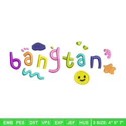 Bangtan embroidery design, Logo embroidery, Embroidery file, Embroidery shirt, Emb design, Digital download