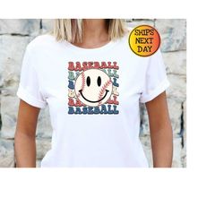 Groovy Baseball Shirt, Gift For Mom, Retro Baseball Vibes Tee, Play Ball Game Day Shirt, Baseball Sweatshirt, Unisex Gra