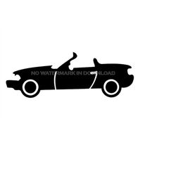 Convertible Car Clipart Image, Fun Digital Clip Art, Convertible Car Silhouette, Digital Clip Art
