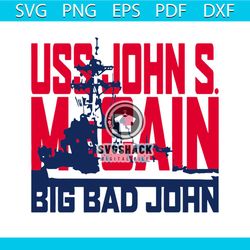 USS John S McCain Support our Vets! Premium,Png, Dxf, Eps svg