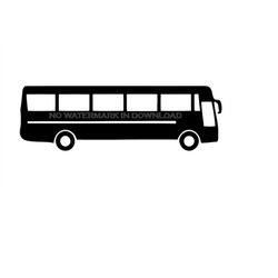 Coach Bus Clipart Image Digital, Coach Bus Silhouette, Public Transportation Icon for Websites, Social Media, Decoration