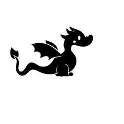 Baby Dragon Clip Art Digital Cut File Cut File Baby Dragon Picture Dxf Download Svg Vector Clipart Dxf Commercial Use