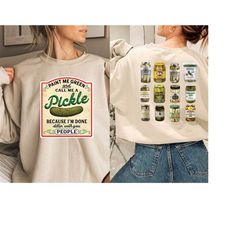 Vintage canned pickles sweatshirt, canning season sweatshirt, pickle lovers sweater, homemade pickles,pickle jar crewnec