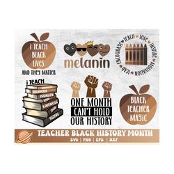 Black Teacher Svg | Black Educator Svg Bundle | Black History Teacher Png | I Teach Black Lives and They Matter | Black