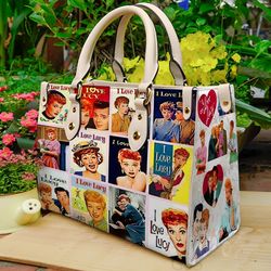 I Love Lucy Leather Handbag, I Love Lucy Women Bag, Personalized Leather Bag
