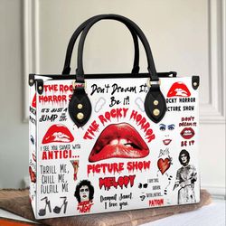 The Rocky Horror Leather Handbag, Halloween Women Bag, Personalized Leather Bag