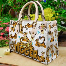 Tigger Cartoon Leather Handbag, Winnie The Pooh Women Bag, Personalized Leather Bag